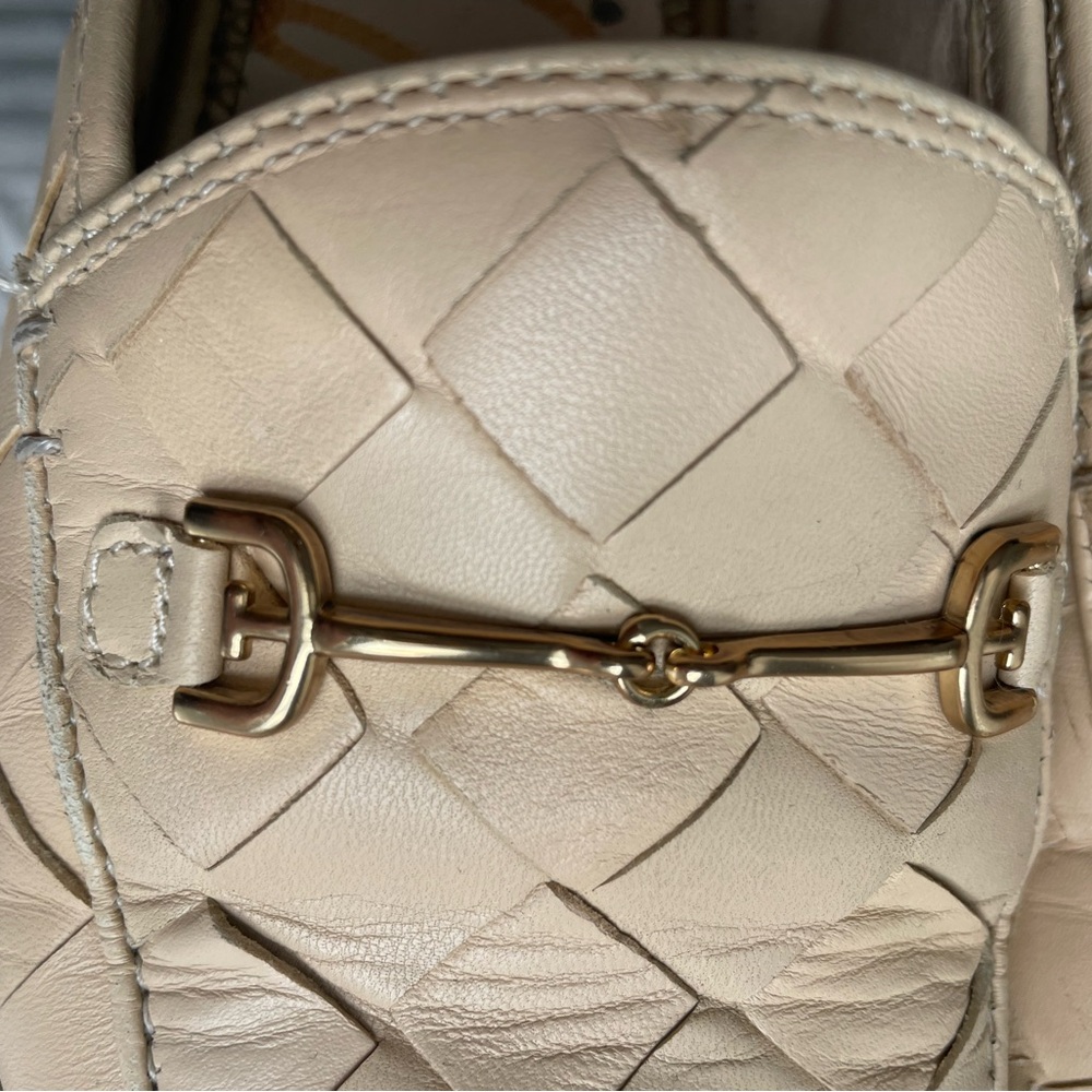 Sam Edelman Leather Woven Lorraine Loafers Beige Size 7.5 - Picture 6 of 9